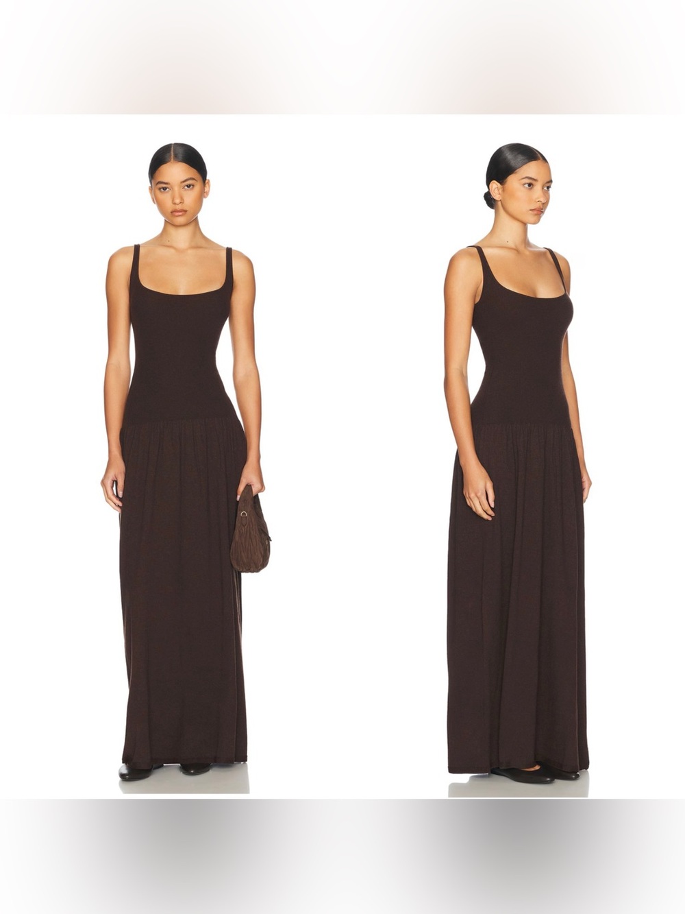 HELSA Maddison Maxi Knit Dress in Brown